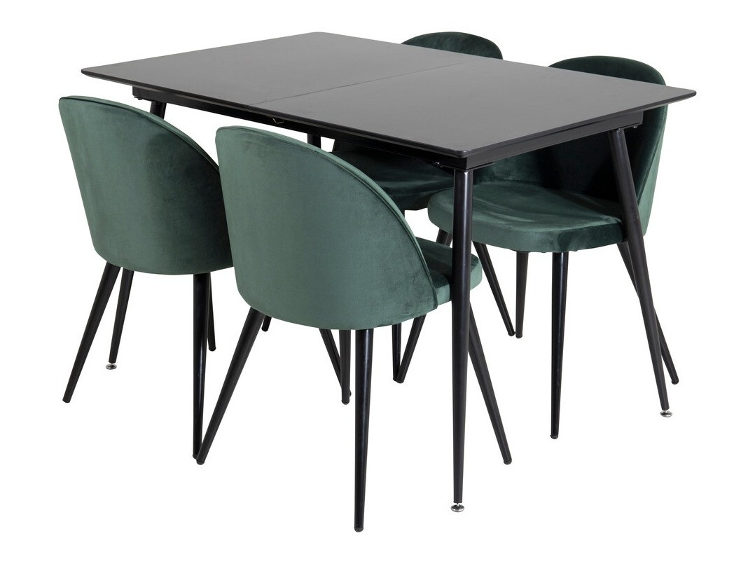 Salle à manger complète Dallas 1521 (Vert + Noir)
