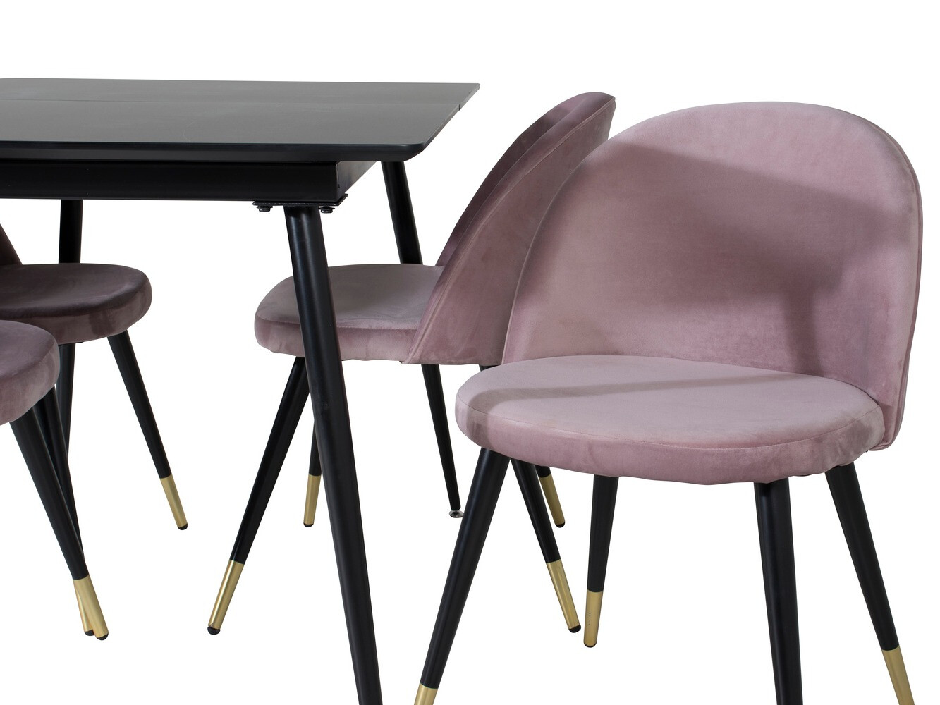 Salle à manger complète Dallas 1526 (Rose + Noir)
