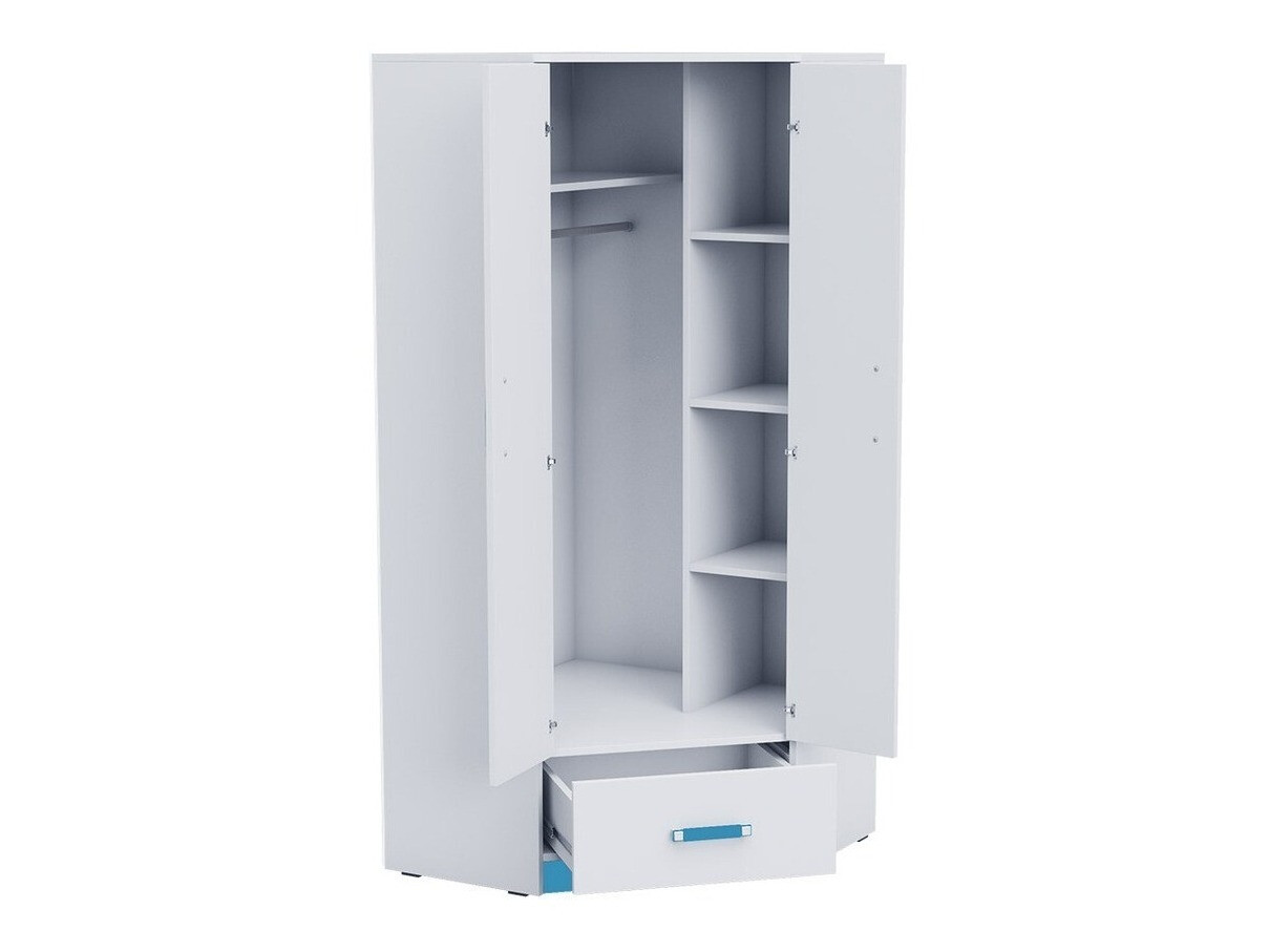 Armoire d'angle Lorlare 112 (Blanc + Rose)