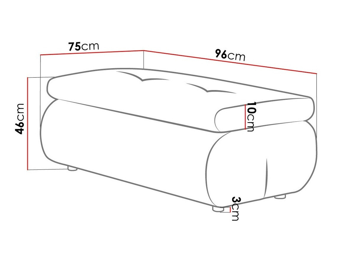 Banc rembourré Temple 115