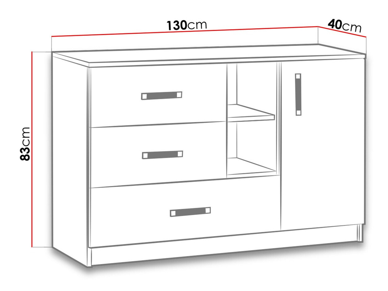 Chambre enfant complète Lorlare 118 (Blanc + Gris)