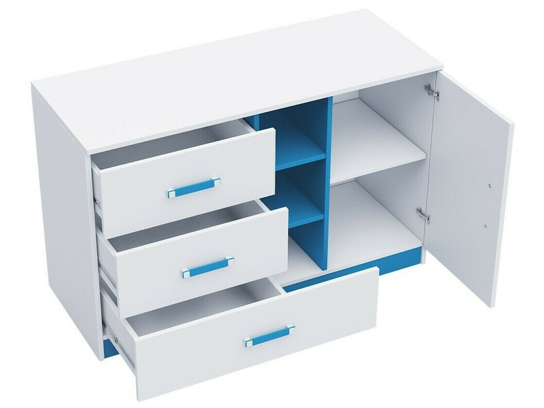 Chambre enfant complète Lorlare 119 (Blanc + Gris)