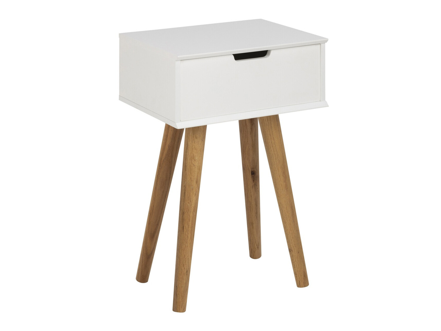 Table de chevet Norsica 105 (Blanc + Chêne)