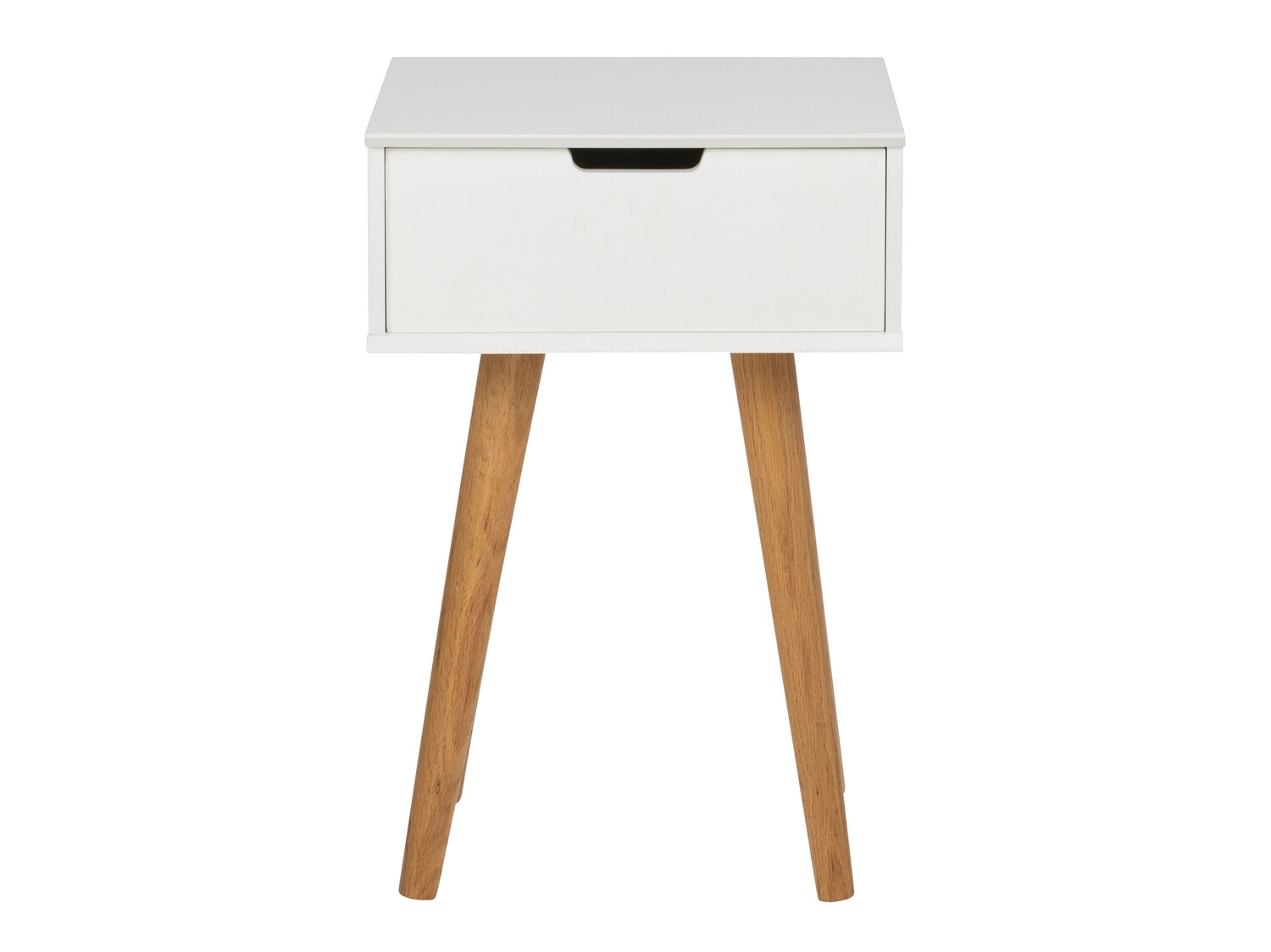 Table de chevet Norsica 105 (Blanc + Chêne)