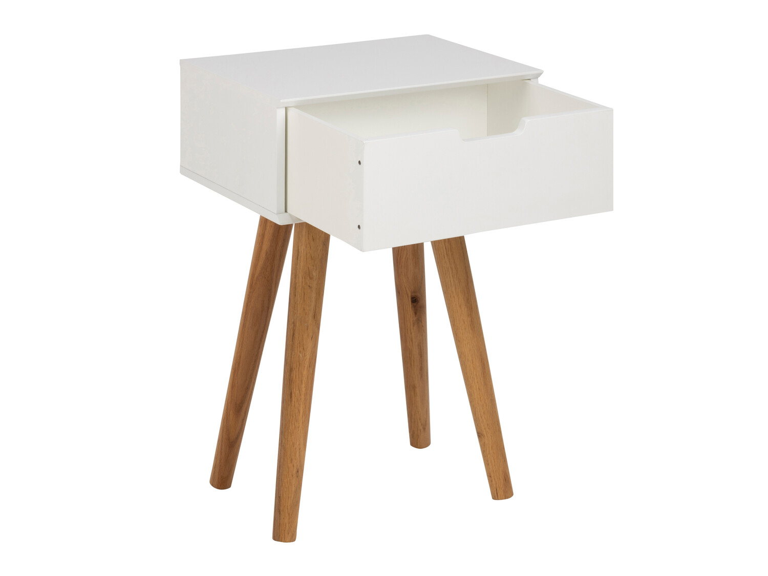Table de chevet Norsica 105 (Blanc + Chêne)