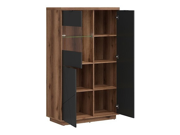 Ensemble de salon Fivale 110 (Chêne delano foncé + Noir mat)