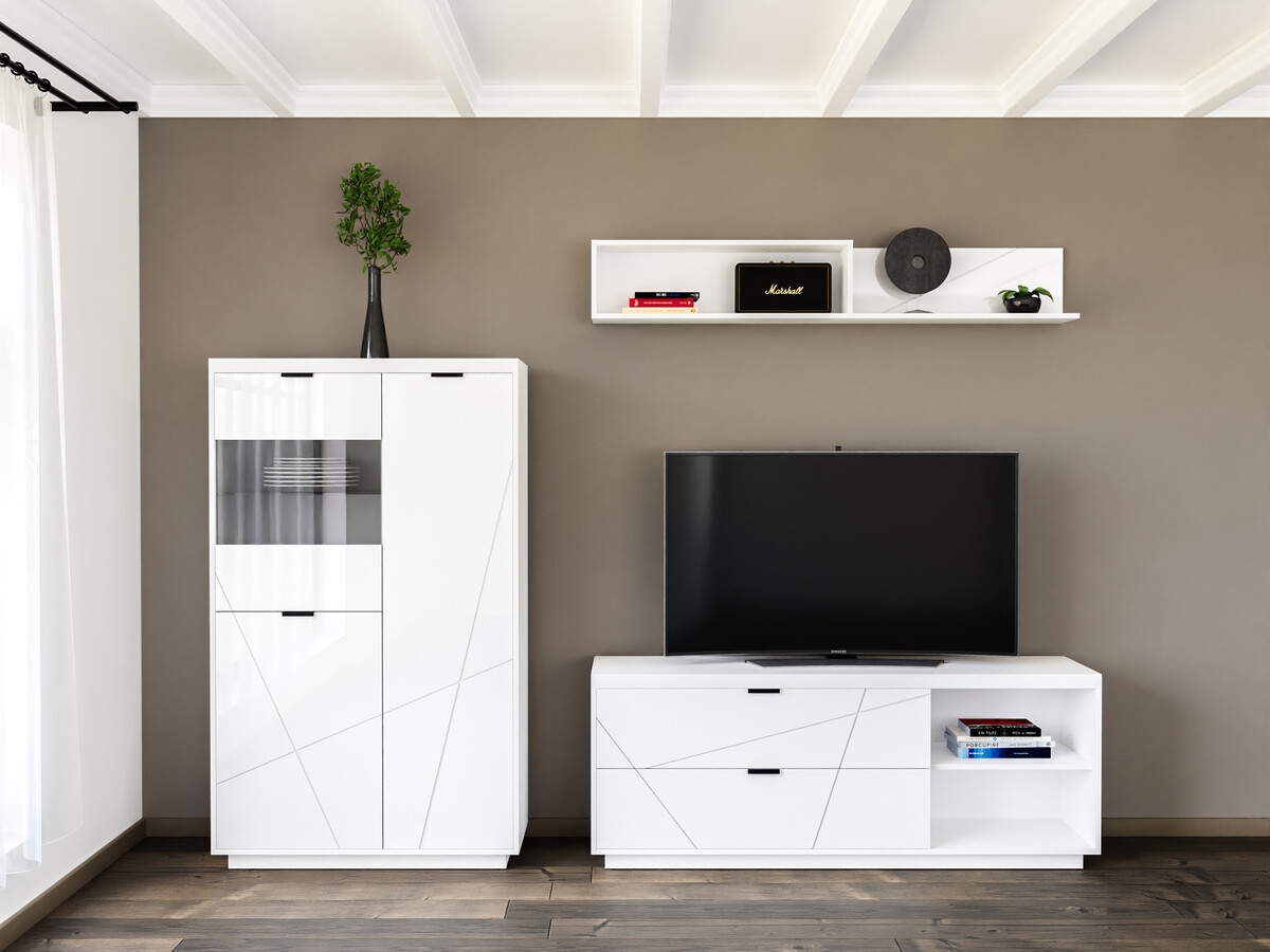 Ensemble de salon Fivale 111 (Blanc brillant + Blanc)