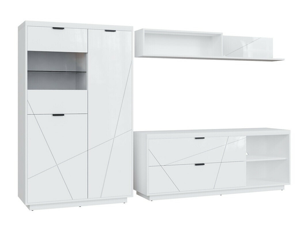 Ensemble de salon Fivale 111 (Blanc brillant + Blanc)