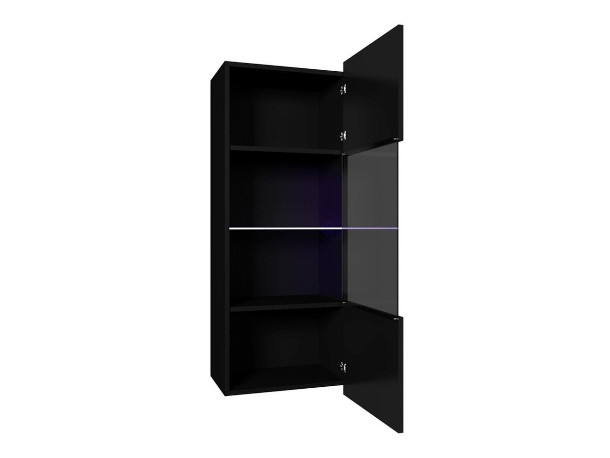 Armoire murale Tivdalu 102 (Noir + Noir brillant)