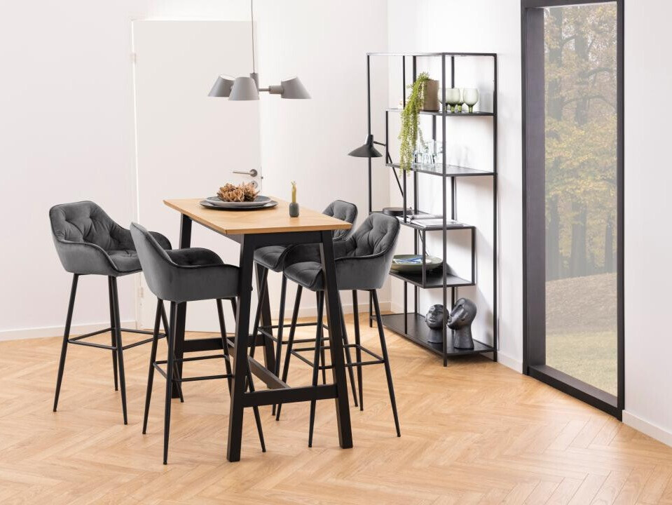 Chaise de bar Norsica 474 (Gris + Noir)