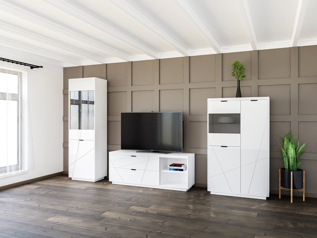Ensemble de salon Fivale 112 (Blanc brillant + Blanc)