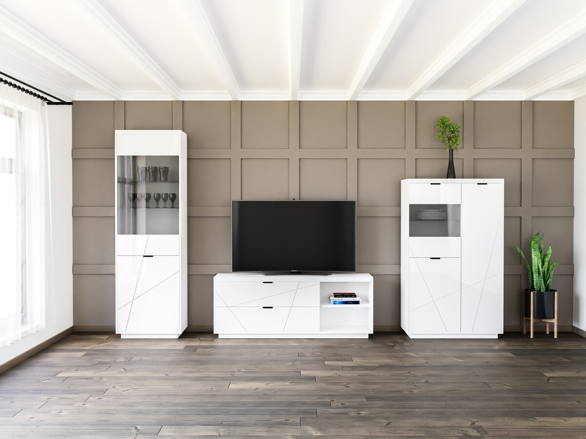 Ensemble de salon Fivale 112 (Blanc brillant + Blanc)