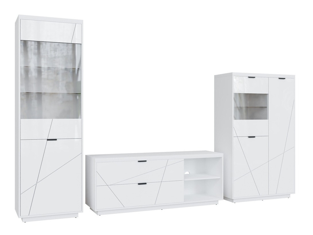 Ensemble de salon Fivale 112 (Blanc brillant + Blanc)