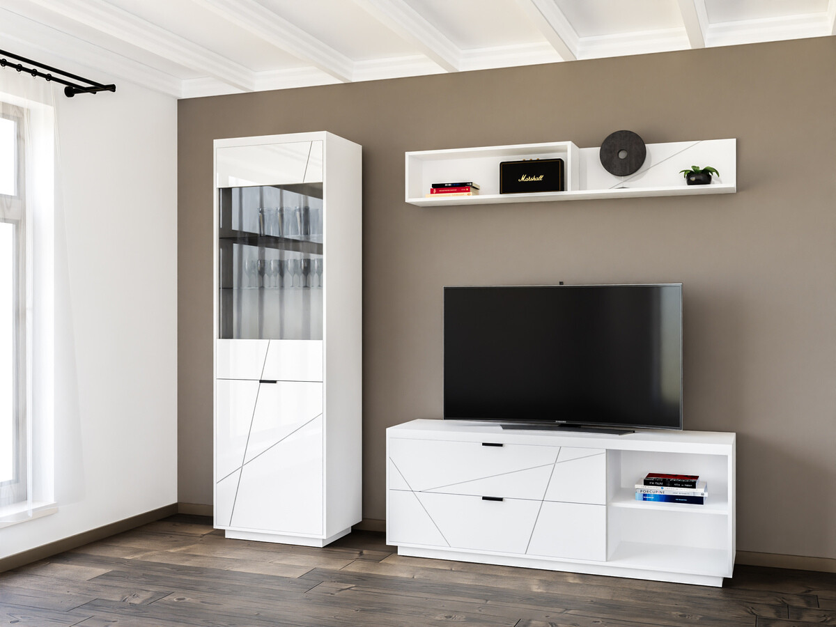 Ensemble de salon Fivale 113 (Blanc brillant + Blanc)