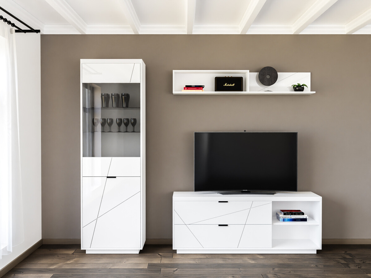 Ensemble de salon Fivale 113 (Blanc brillant + Blanc)