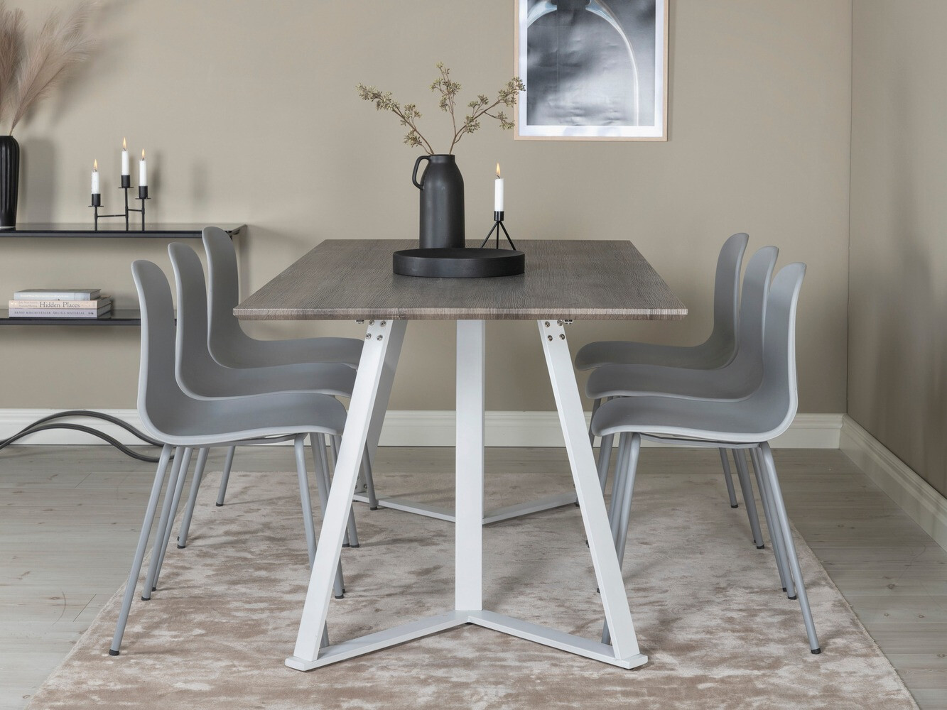 Table Dallas 372 (Gris + Blanc)