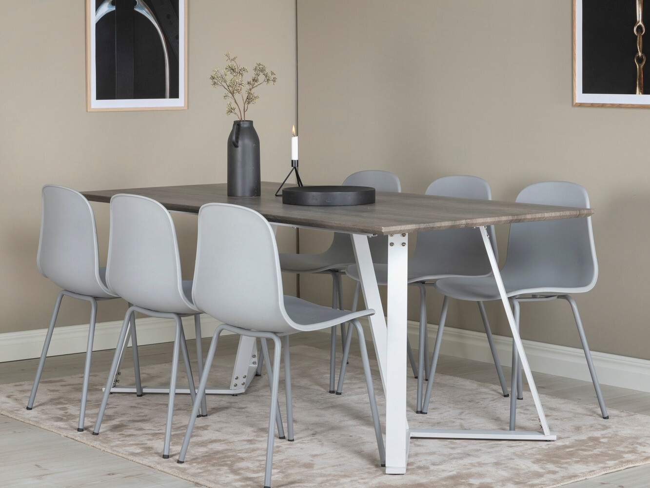 Table Dallas 372 (Gris + Blanc)