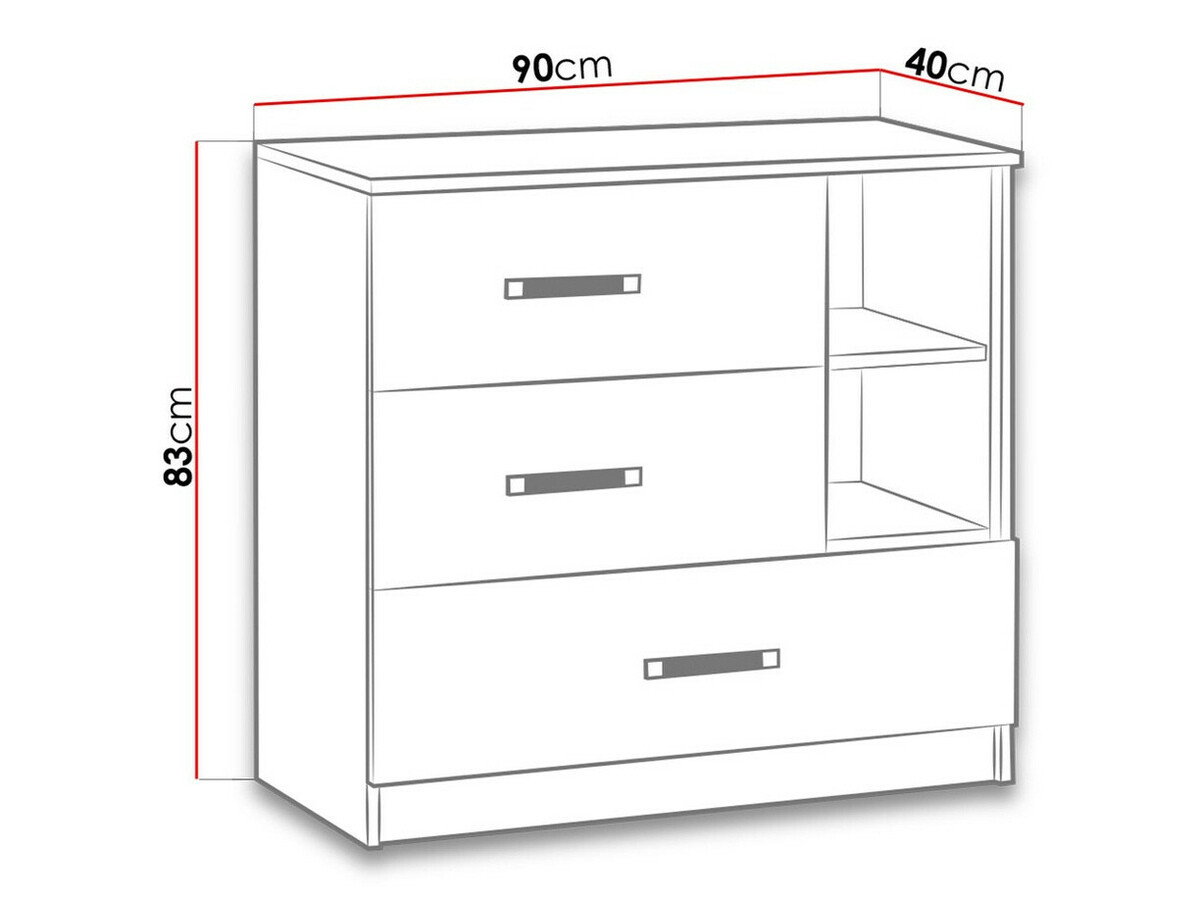 Chambre enfant complète Lorlare 117 (Blanc + Gris)