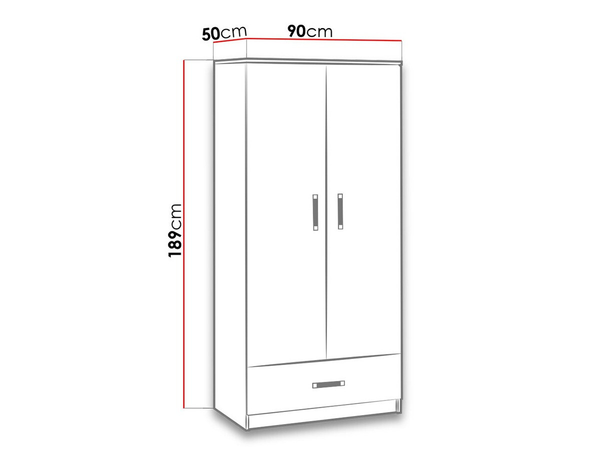 Armoire Lorlare 110 (Blanc + Gris)