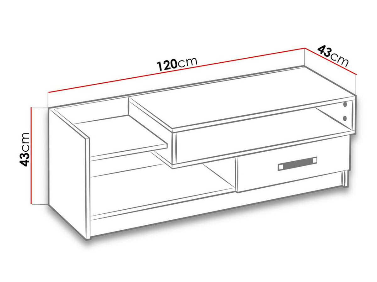 Meuble TV Lorlare 111 (Blanc + Rose)