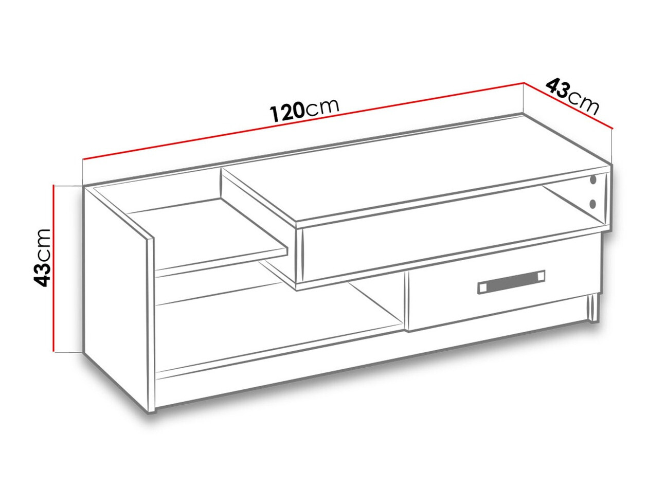 Meuble TV Lorlare 111 (Blanc + Turquoise)
