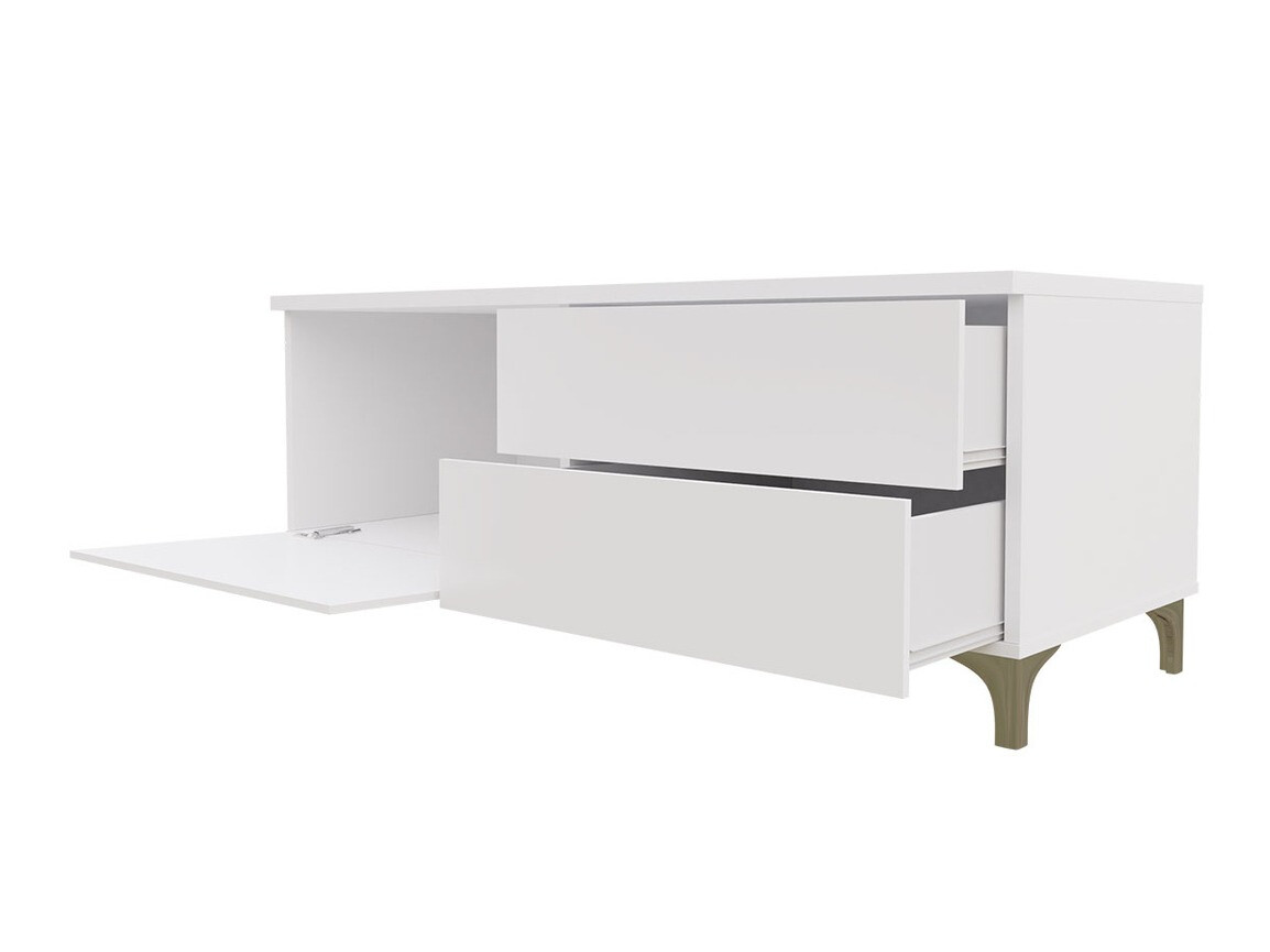 Meuble TV Uva III (Blanc + Noir brillant)
