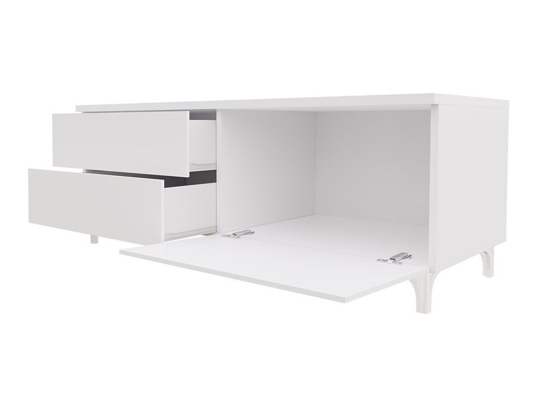 Meuble TV Uva IV (Blanc + Blanc brillant)
