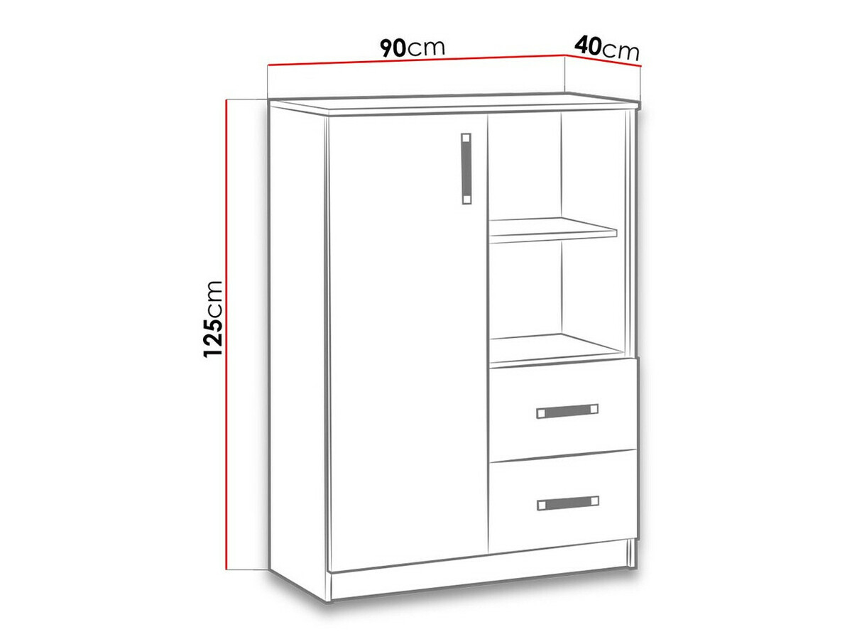 Commode Lorlare 105 (Blanc + Gris)