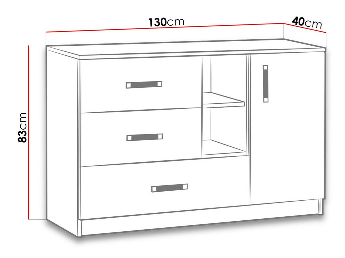 Commode Lorlare 107 (Blanc + Gris)