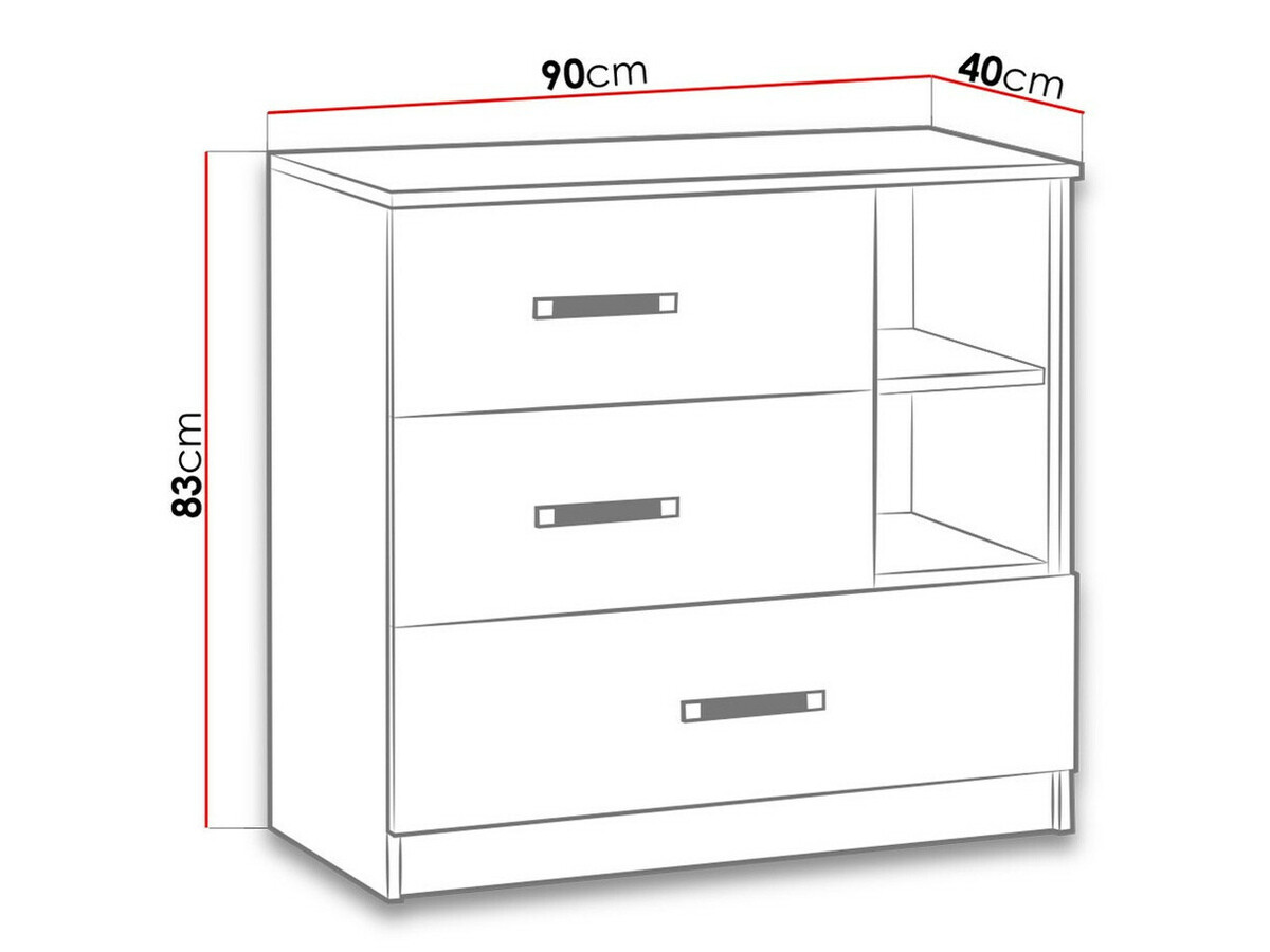 Commode Lorlare 108 (Blanc + Rose)