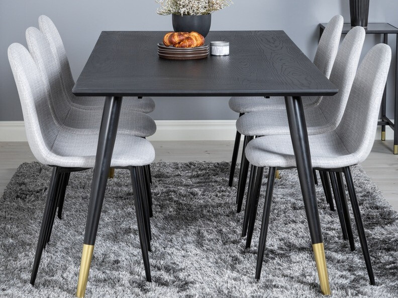 Chaise Dallas 201 (Gris clair + Noir)