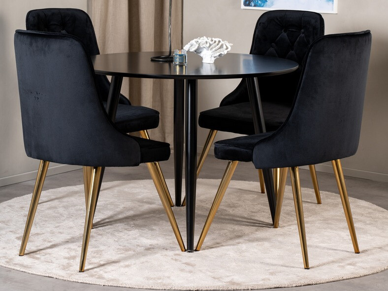 Chaise Dallas 203 (Noir + doré)