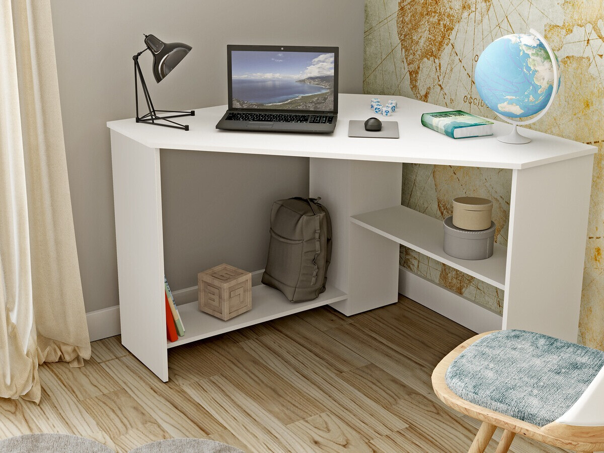 Bureau d'angle Austin 302 (Blanc)