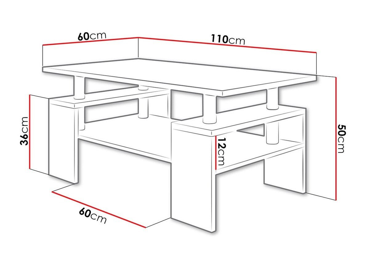 Table basse Fortunal (Sonoma chêne)