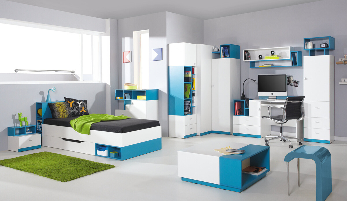 Table basse Omaha E115 (Blanc + Turquoise)