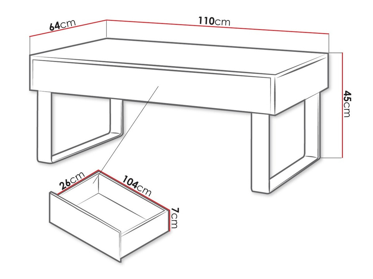 Table basse Tivdalu 138 (Blanc + Blanc brillant)