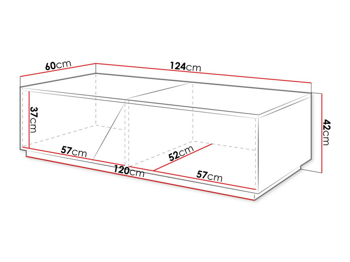 Table basse Comfivo Daldune (Anthracite + Chêne wotan)