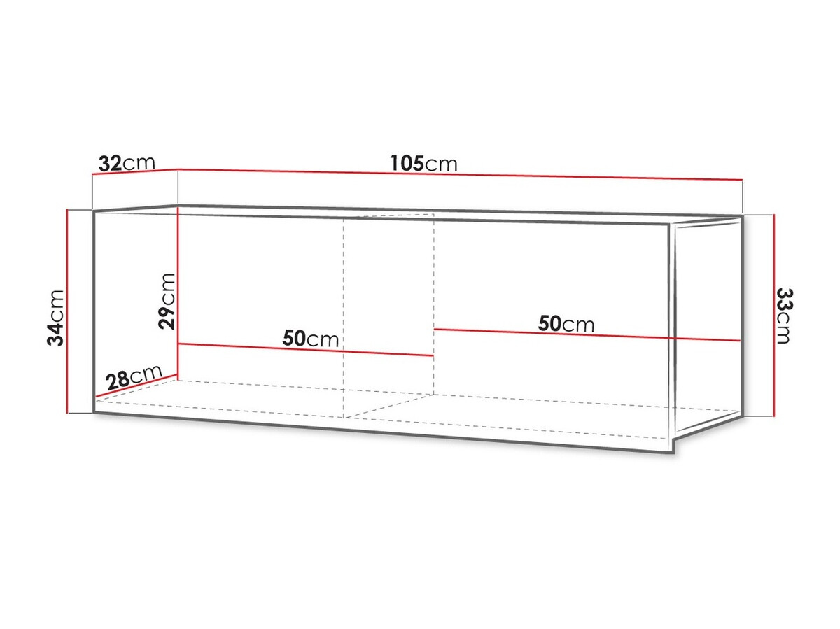 Armoire murale Tivdalu 101 (Noir + Noir brillant)