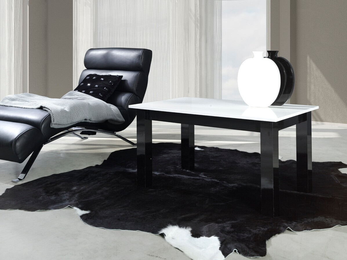 Table basse Murrieta 154 (Blanc brillant + Noir brillant)