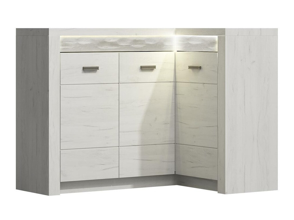 Armoire d'angle Serfeno 112 (Artisanat blanc)