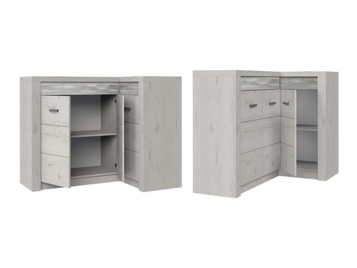 Armoire d'angle Serfeno 112 (Artisanat blanc)