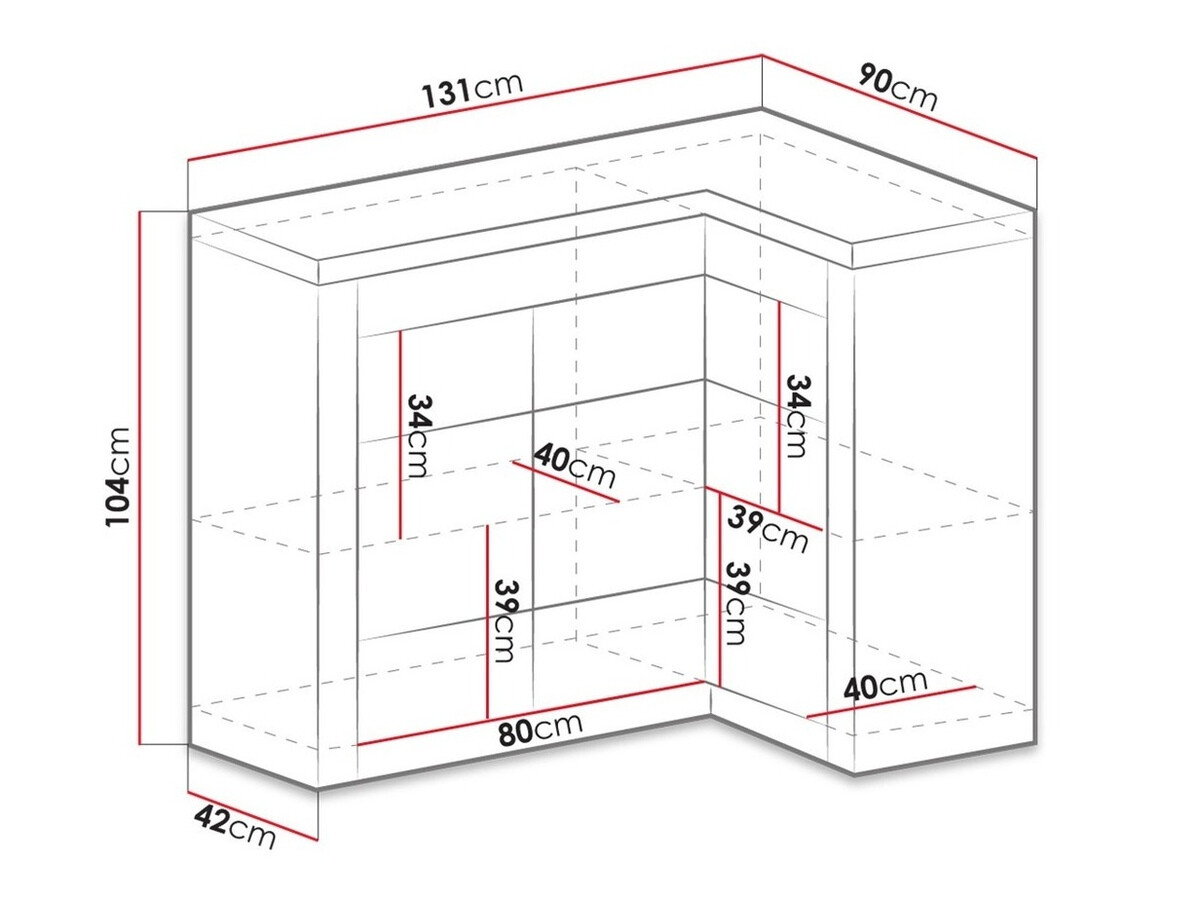 Armoire d'angle Serfeno 112 (Chêne sombre)