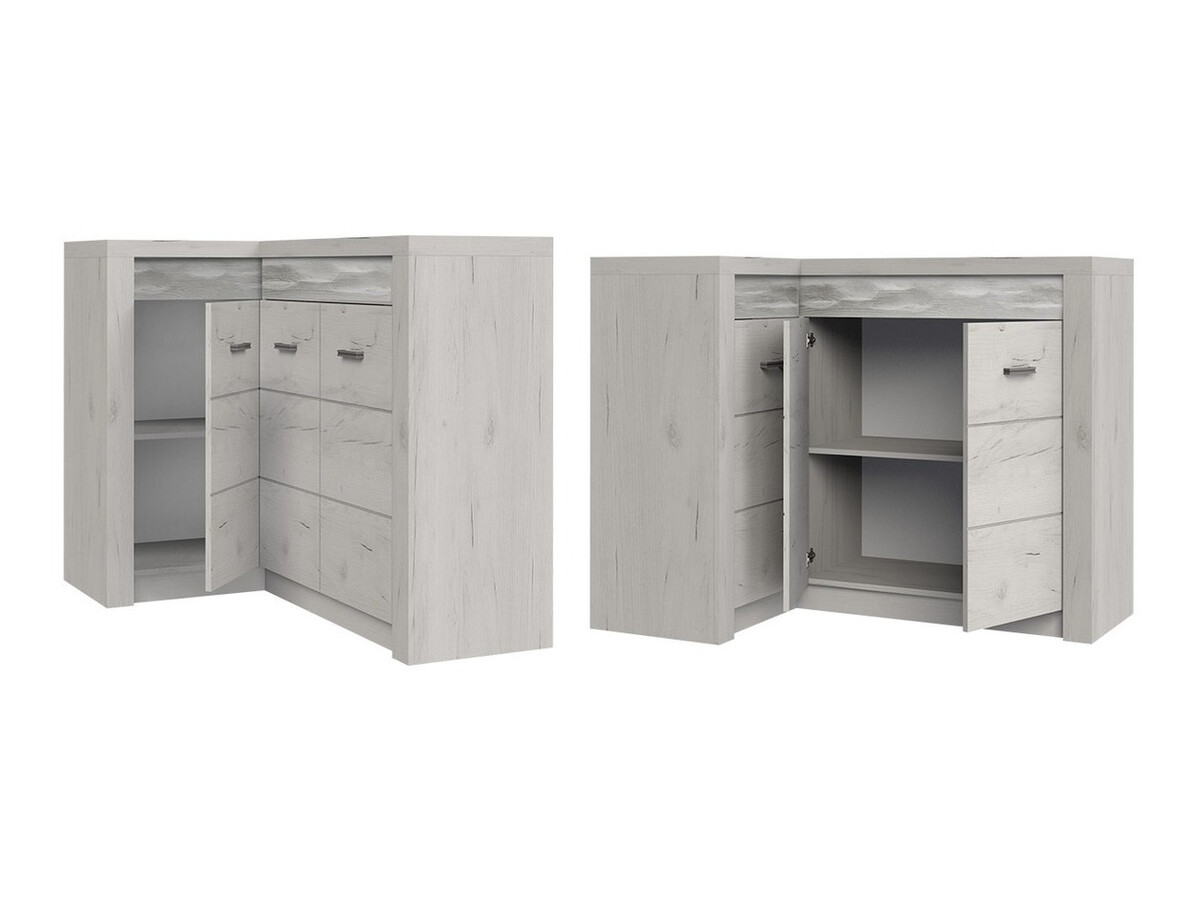 Armoire d'angle Serfeno 113 (Artisanat blanc)