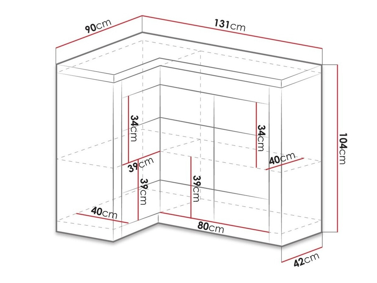 Armoire d'angle Serfeno 113 (Artisanat blanc)