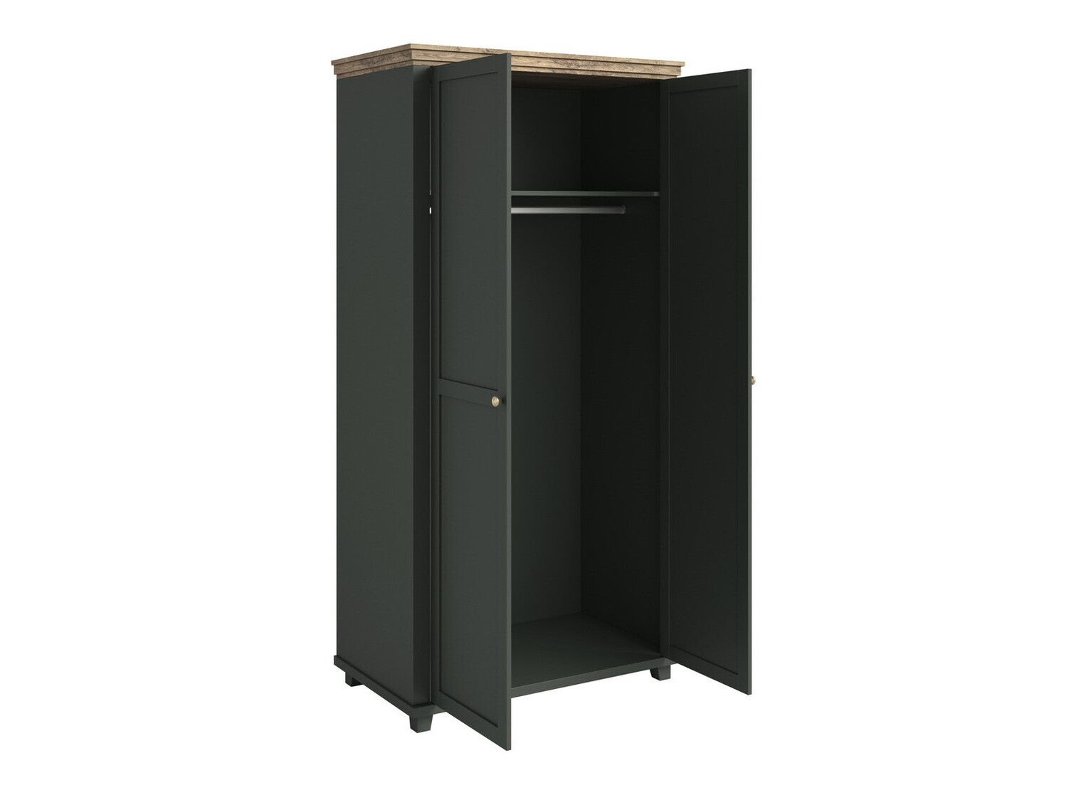 Armoire Tolnue 125 (Vert foncé + Chêne de Lefkas)