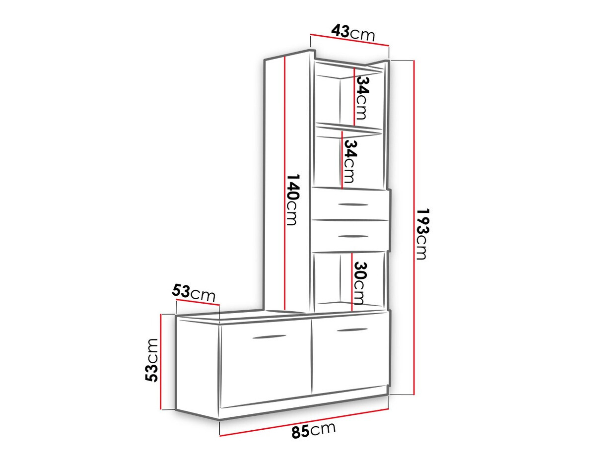 Étagère Campus (Blanc + Blanc brillant)
