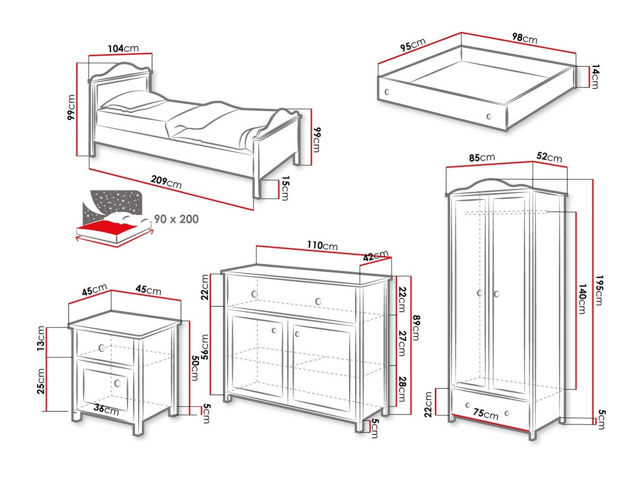 Chambre enfant complète Elblive 126