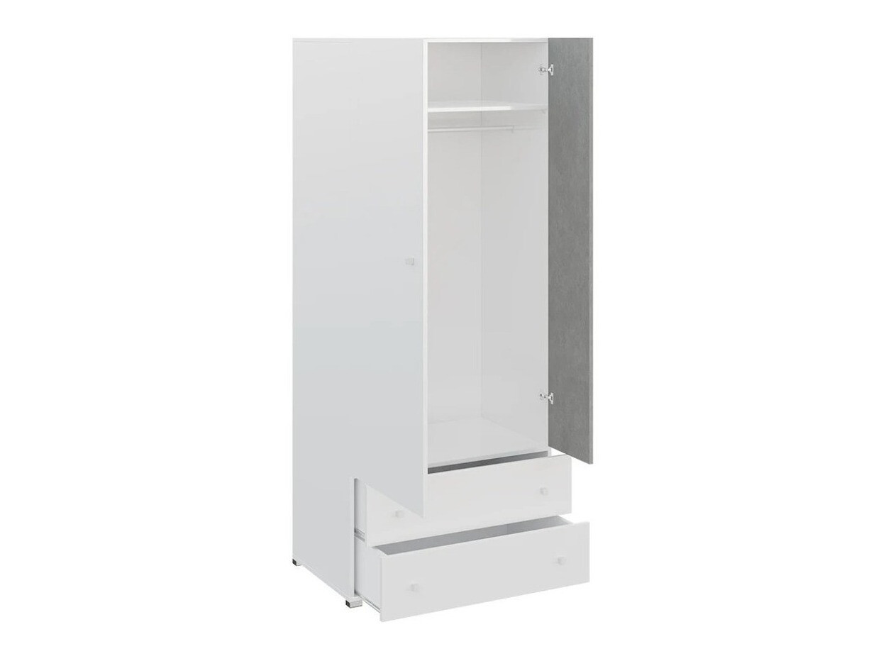 Ensemble de meubles Omaha J120 (Béton + Blanc + Chêne)