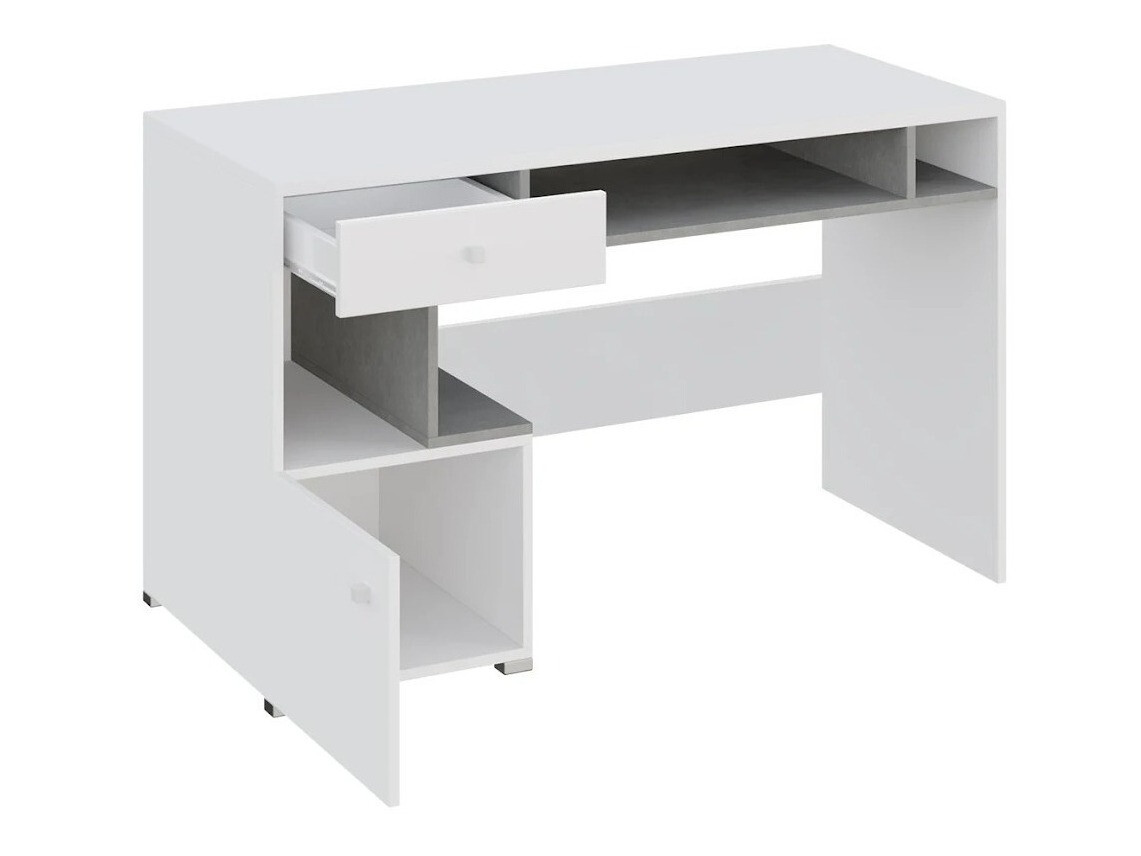Ensemble de meubles Omaha J120 (Béton + Blanc + Chêne)