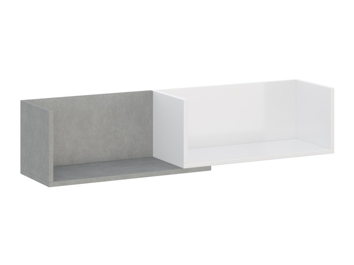 Ensemble de meubles Omaha J120 (Béton + Blanc + Chêne)